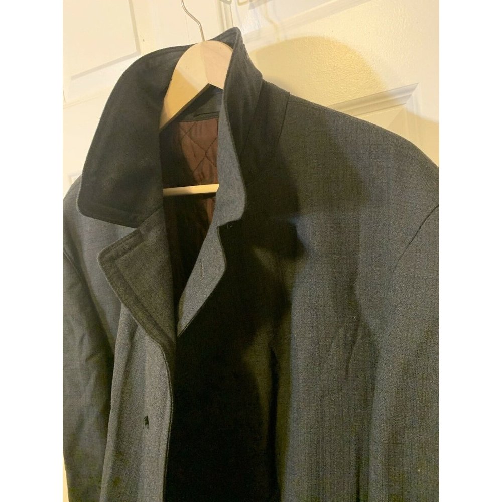 Vintage JUNEX‎ OF SWEDEN OVERCOAT Medium Gray Polyester Blend TRENCH COAT